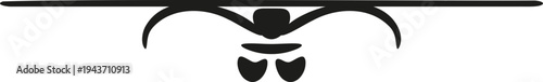 Black vector border design element with mustache and monocle