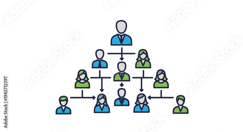 Organizational Hierarchy Chart with Multiple Levels.