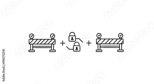 Two Road Barriers with Connected Padlocks in Between.