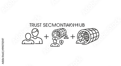Trust Security and Connection Hub Concept.
