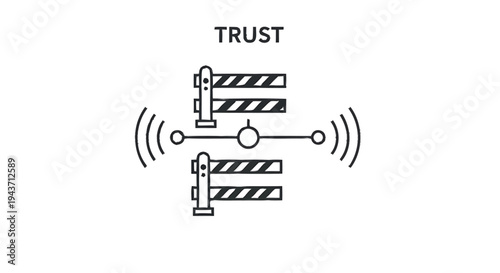 Trust concept with barriers and signals.
