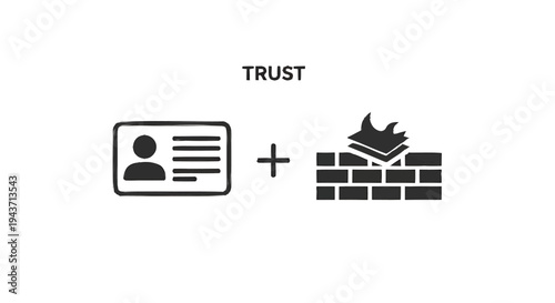 Trust identity and security building blocks concept.