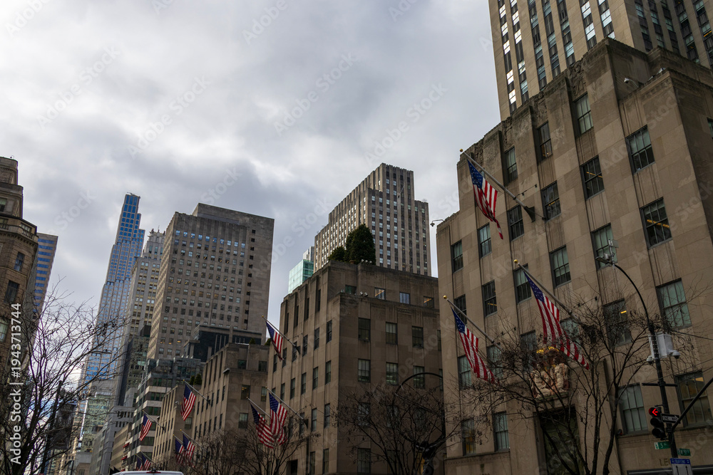 Obraz premium office buildings, skyscrapers and apartments in the skyline in midtown Manhattan New York USA