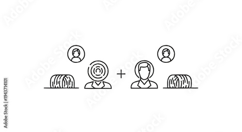 Two people icons with target and halo symbols.