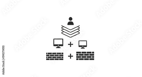 User Accessing Multiple Computers and Data Stacks.