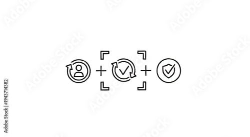 User Authentication and Security Verification Process Icons.
