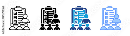 Briefing icon set multiple style collection