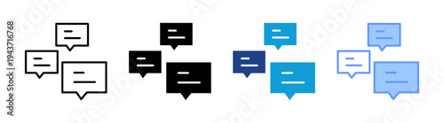 Speech Bubble icon set multiple style collection