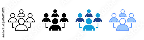 Teamwork icon set multiple style collection