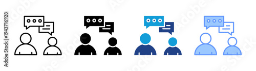 Communication icon set multiple style collection