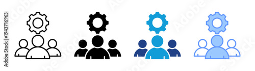 Teamwork icon set multiple style collection