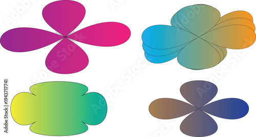 described features a visually engaging grid of abstract shapes, each showcasing unique designs and gradient color schemes.