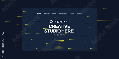 Digital Creative Studio: A sleek and modern webpage design showcases a Creative Studio, hinting at innovation and digital services in the online sphere.