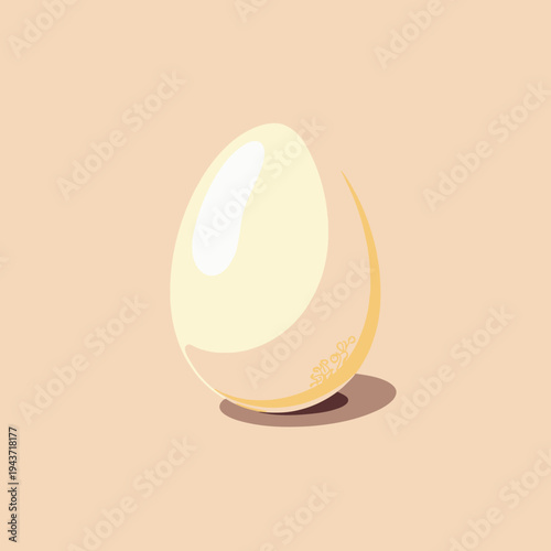 Minimalist Illustration of a Single Egg on a Soft Pastel Background Showcasing Simple Design and Clean Aesthetic in Art Composition