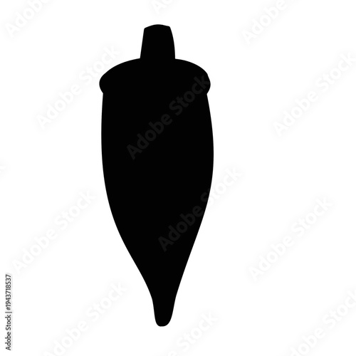 okra vegetable silhouette black color isolated on white background.eps