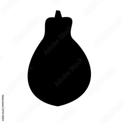 papaya fruit silhouette black color isolated on white background.eps