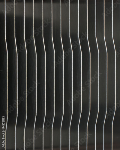 Принти на полотні metallic cpu cooler heatsink fins full frame texture, vertical silver metal plat