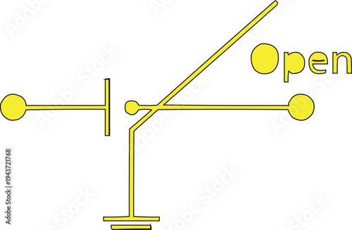The image you describe contains a circuit diagram that represents an open switch.