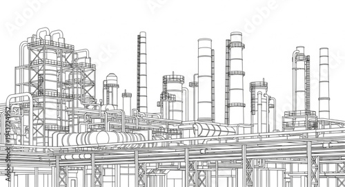 Urban Cityscape Skyscrapers Architecture Illustration.