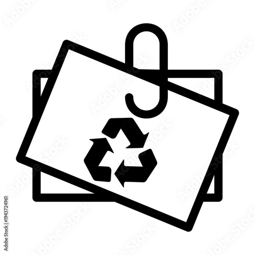 recycled paper Line Icon