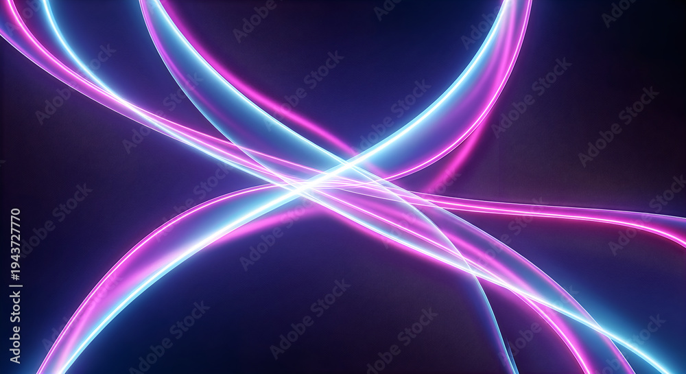 Obraz premium Intersecting cosmic light beams in a deep space ambiance