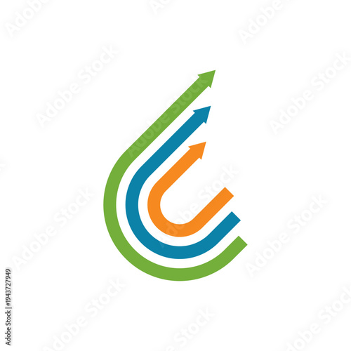 Abstract Arrow Growth Illustration