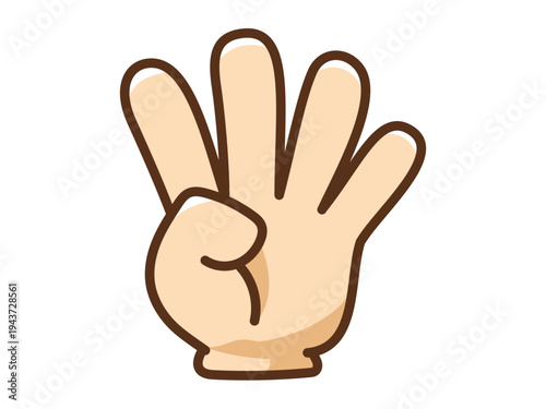 ハンドアイコン_カラー_4本指