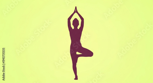 Silhouette of Person Practicing Yoga in Tree Pose.