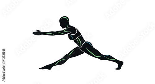 Silhouette of a Male Dancer Performing a Split.