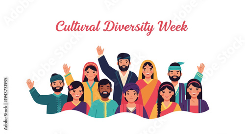 People of different cultures celebrate Cultural Diversity Week with unity and global cultural exchange.