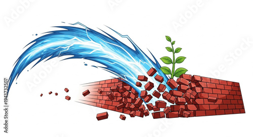 Watering Plant with Blue Water.