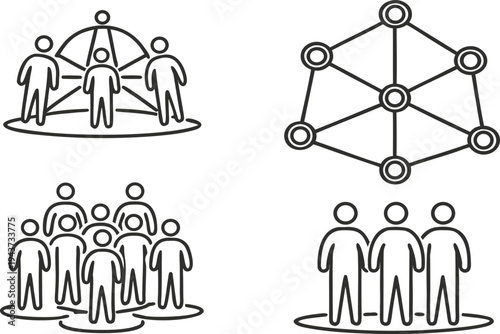 Connectivity & Collaboration: Abstract icons depict various forms of teamwork, networking, and connection. Highlighting the power of collaboration and communication