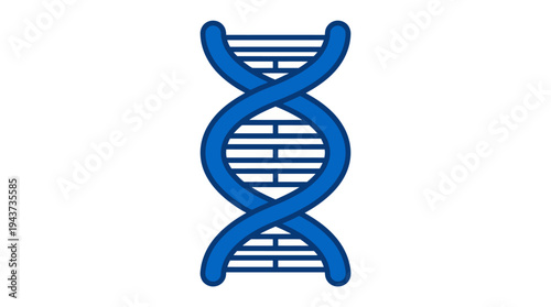 Blue DNA double helix icon on white background