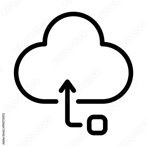 Cloud upload icon representing application data being sent to cloud services via API.