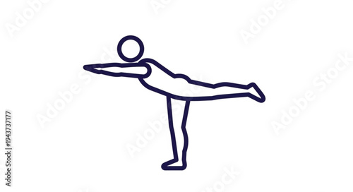 Illustration of a Person Performing Yoga Balance Pose.