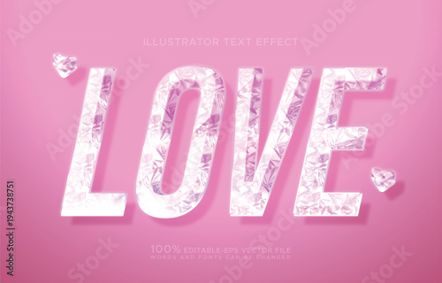 pink diamond love text effect