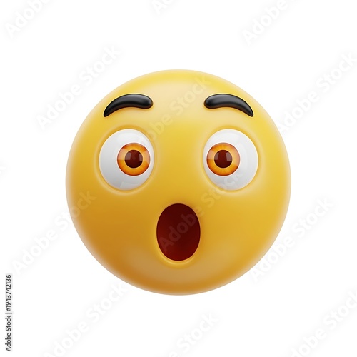 A yellow emoji with a surprised expression on its face