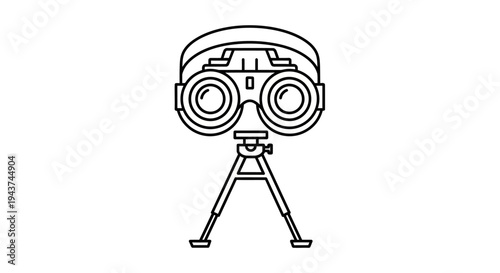 Binoculars on Tripod Icon Vector Illustration - Search, Discovery, Observation