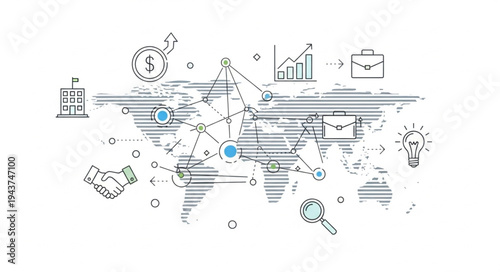 Global Business and Financial Data Illustration.