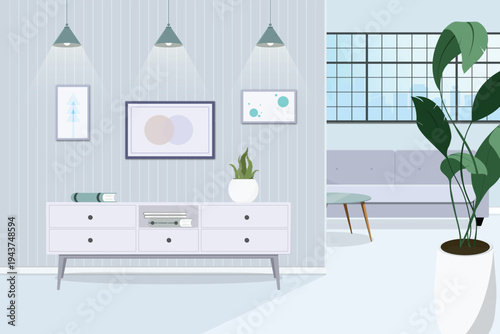 실내배경2(쇼파+액자+거실+서랍장+집+인테리어)