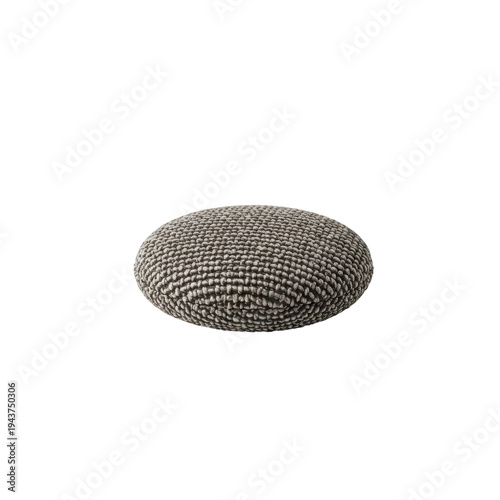 Detailed Close-Up of a Woven, Textured, Circular Decorative Object isolated on white background