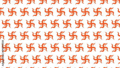 Auspicious Hindu Swastika Symbol Seamless Pattern Background