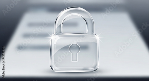 Close-up of Transparent Padlock on Keyboard.