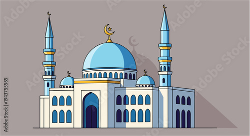Mosque with domes and minarets blending Istanbul Abu Dhabi and famous landmarks in Asia and Europe