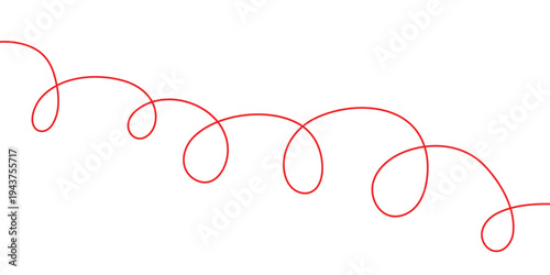 simple red curly line art for banner poster background.