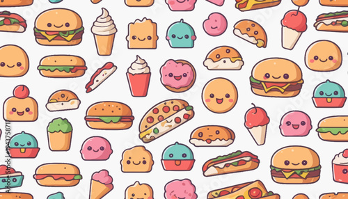 set of vector icons of fast food