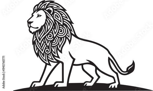 majestic lion silhouette vector clip art logo design