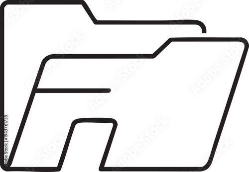 Simple black and white line drawing of two stacked folders