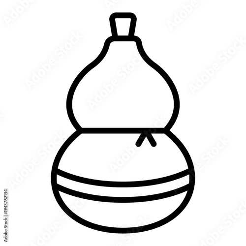 Calabash Line icon. Lucky gourd symbol. Asian tradition and prosperity Line icon