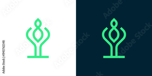 Dual meaning logo combining wellness and tree elements, symbolizing health, balance, natural healing, holistic growth, and harmony between well-being and nature.
